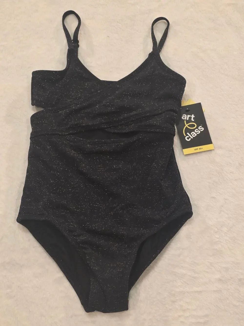 Art Class Little Girls Black Swim Suits Small 6/7 NWT